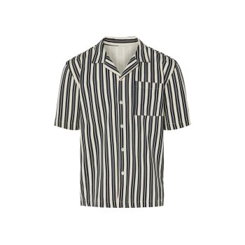 LIVERGY® Herren Hemd, leger geschnitten (marine/creme, L (41/42)) - B-Ware neuwertig
