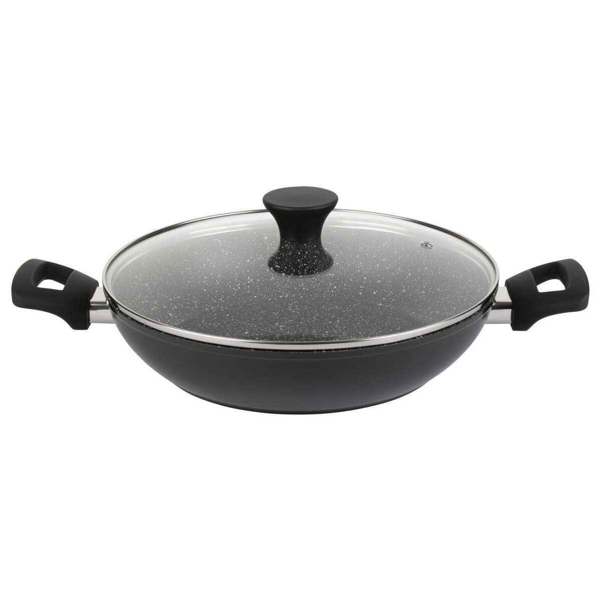 ERNESTO® Aluminium-Servierpfanne, mit Deckel, Ø 28 cm (Schwarz)