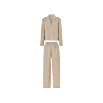 esmara® Damen Musselin-Pyjama, aus reiner Baumwolle -...