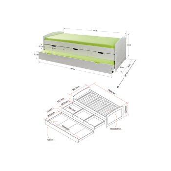Inter Link Funktionsbett »Marinella« »Lena« oder »Ulli«, mit 3 Schubladen - B-Ware