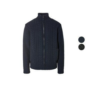 LIVERGY® Herren Grobstrickjacke, mit Zopfstrickmuster...