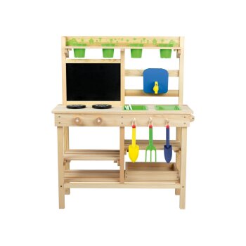 PLAYTIVE Outdoorküche, stabile Konstruktion aus Echtholz - B-Ware neuwertig
