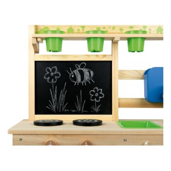 PLAYTIVE Outdoorküche, stabile Konstruktion aus Echtholz - B-Ware neuwertig