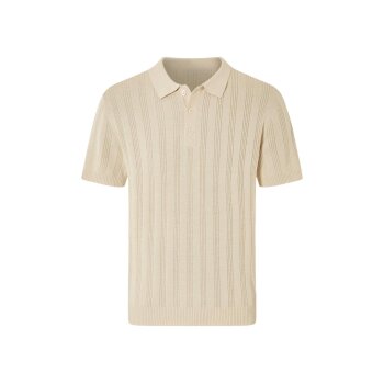 LIVERGY® Herren Strick-Poloshirt, mit Knopfleiste -...