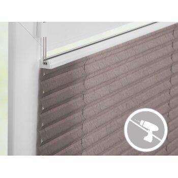 Lichtblick Plissee Klemmfix, ohne Bohren, verspannt, ab 45 x 130 cm (Taupe, 90x130 cm) - B-Ware sehr gut