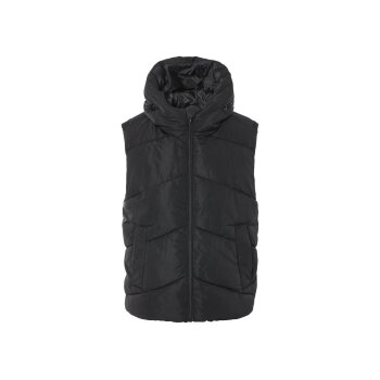esmara® Damen Steppweste, Kapuze mit Kordelzug (schwarz, M (40/42)) - B-Ware neuwertig