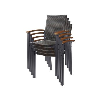LIVARNO home Stapelstuhl »Valencia«, mit PE-Rattan Geflecht, braun/schwarz - B-Ware neuwertig