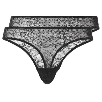 esmara® Damen Strings, 2 Stück, optimale Passform (schwarz, M(40/42)) - B-Ware neuwertig
