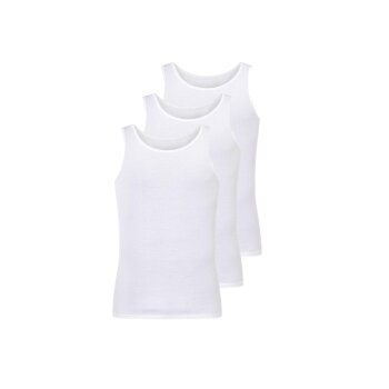 LIVERGY® Herren Achselhemden, 3 Stück, in anschmiegsamer Feinripp-Qualität - B-Ware