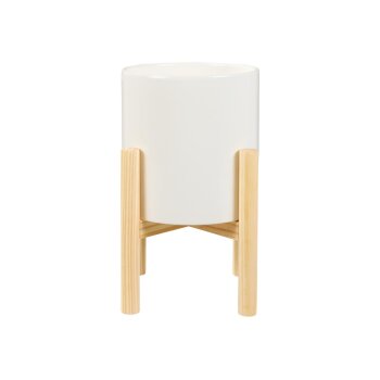 LIVARNO HOME Übertopf mit Gestell, aus glasierter Keramik (weiß) - B-Ware sehr gut