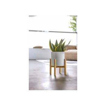 LIVARNO HOME Übertopf mit Gestell, aus glasierter Keramik (weiß) - B-Ware sehr gut