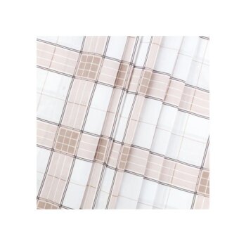 LIVARNO home Mikrofaser-Satin-Bettwäsche, 220 x 200 cm, beige/kariert - B-Ware neuwertig