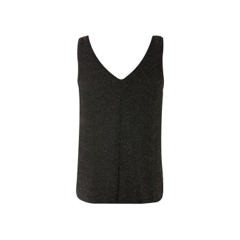 esmara® Damen Top mit edlem Glitzereffekt (Schwarz, M (40/42)) - B-Ware neuwertig