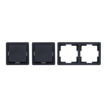 SILVERCREST® Steckdosen-Set / Wechselschalter-Set, mit schraubenlosen Anschlussklemmen (Wechselschalter, Schwarz) - B-Ware neuwertig