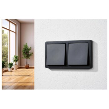 SILVERCREST® Steckdosen-Set / Wechselschalter-Set, mit schraubenlosen Anschlussklemmen (Wechselschalter, Schwarz) - B-Ware neuwertig