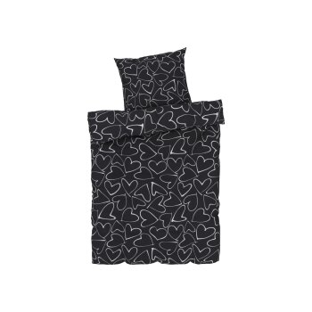 LIVARNO home Edel-Renforcé Bettwäsche, aus reiner Baumwolle, 135 x 200 cm (Herzen) - B-Ware neuwertig