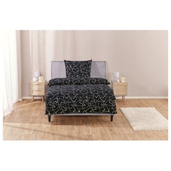 LIVARNO home Edel-Renforcé Bettwäsche, aus reiner Baumwolle, 135 x 200 cm (Herzen) - B-Ware neuwertig
