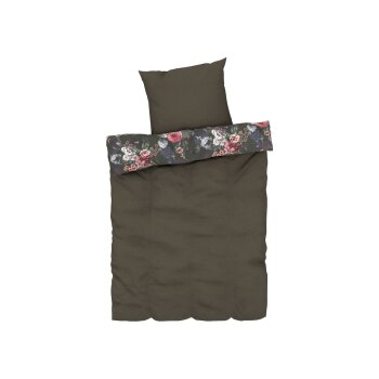 LIVARNO home Mikrofaser-Satin-Wendebettwäsche, 135 x 200 cm (Grau) - B-Ware neuwertig