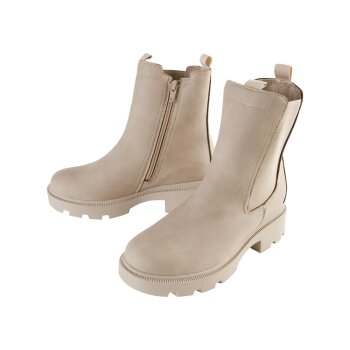esmara® Damen Stiefeletten, mit seitlichem Reißverschluss (Beige, 38) - B-Ware neuwertig