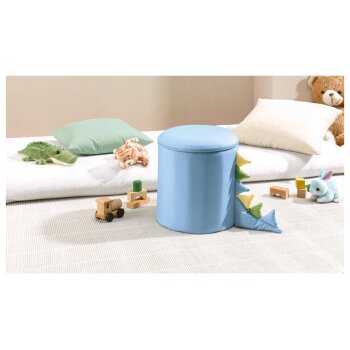 LIVARNO home Kinderhocker mit Aufbewahrung, mit Holzfüßen (Aufbewahrung - Dino) - B-Ware sehr gut
