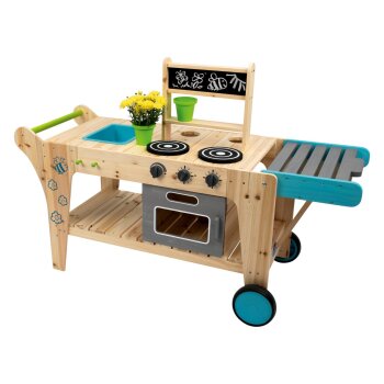 Playtive Outdoor Matschküche auf Rädern, aus...