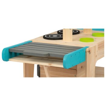 Playtive Outdoor Matschküche auf Rädern, aus Echtholz - B-Ware sehr gut