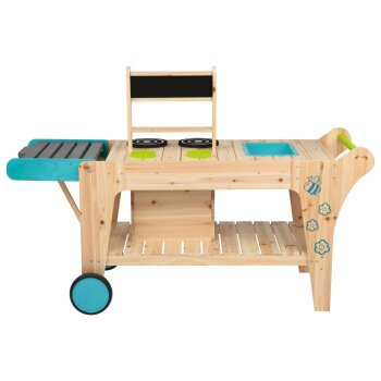 Playtive Outdoor Matschküche auf Rädern, aus Echtholz - B-Ware sehr gut