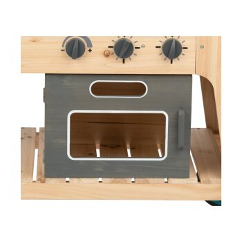 Playtive Outdoor Matschküche auf Rädern, aus Echtholz - B-Ware sehr gut