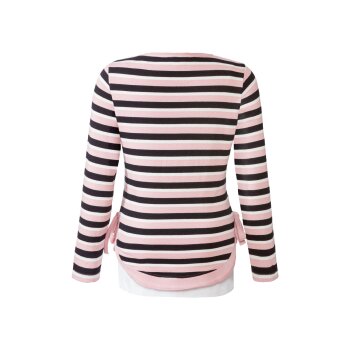 esmara® Damen Umstandspullover, weiche Feinstrickqualität (Ringel/schwarz/weiß/rosa, XS (32/34)) - B-Ware neuwertig