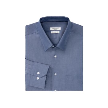 Nobel League Herren Businesshemd, Regular Fit, Struktur/blau (43) - B-Ware neuwertig