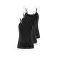 esmara® Damen Spaghettitops, 3 Stück, hoher Baumwollanteil (schwarz, M(40/42)) - B-Ware neuwertig