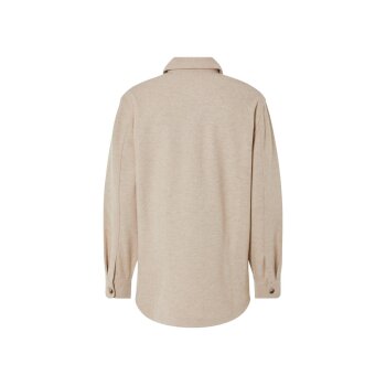 esmara® Damen Overshirt, aus weicher, wärmender Fleece-Qualität (Beige, S(36/38)) - B-Ware neuwertig