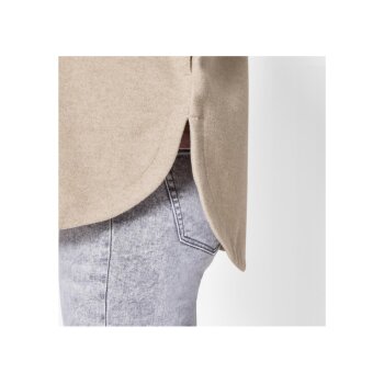 esmara® Damen Overshirt, aus weicher, wärmender Fleece-Qualität (Beige, S(36/38)) - B-Ware neuwertig