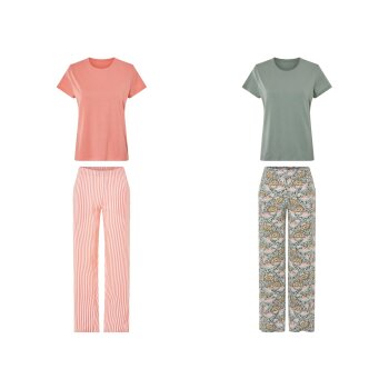 esmara® Damen Pyjama mit seitlichen Eingrifftaschen -...