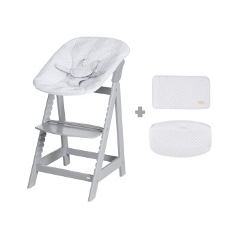 roba »Born Up Zick Zack« 2-in-1 Hochstuhl-Set, mit Sitzverkleinerer, Taupe - B-Ware gut