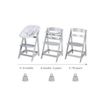 roba »Born Up Zick Zack« 2-in-1 Hochstuhl-Set, mit Sitzverkleinerer, Taupe - B-Ware gut