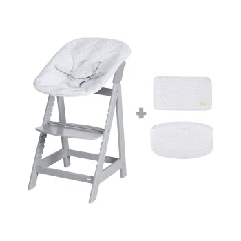 roba »Born Up Zick Zack« 2-in-1 Hochstuhl-Set, mit Sitzverkleinerer, Taupe - B-Ware Transportschaden Kosmetisch