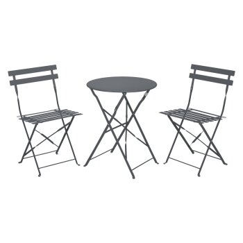 LIVARNO home Bistro-Set, mit Klappfunktion (Anthrazit) - B-Ware neuwertig