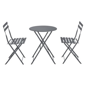 LIVARNO home Bistro-Set, mit Klappfunktion (Anthrazit) - B-Ware neuwertig