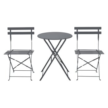 LIVARNO home Bistro-Set, mit Klappfunktion (Anthrazit) - B-Ware neuwertig