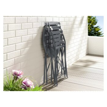 LIVARNO home Bistro-Set, mit Klappfunktion (Anthrazit) - B-Ware neuwertig