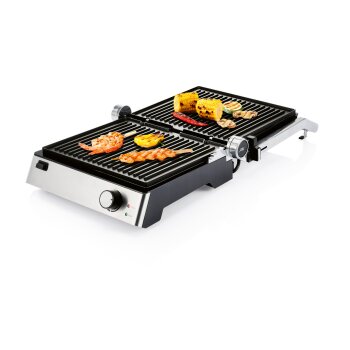 SILVERCREST® KITCHEN TOOLS Kontaktgrill SKGE 2000 D3, 180° aufklappbar - B-Ware neuwertig