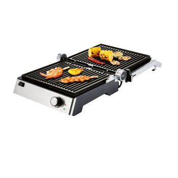 SILVERCREST® KITCHEN TOOLS Kontaktgrill SKGE 2000 D3, 180° aufklappbar - B-Ware neuwertig