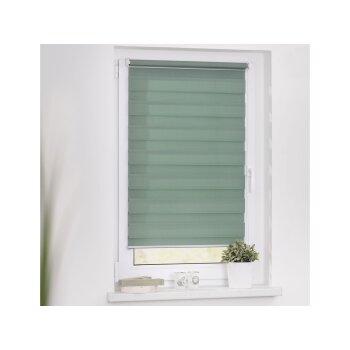 Lichtblick Duo-Rollo Klemmfix, ohne Bohren, verspannt, blickdicht, ab 45 x 150 cm (Salbei, 100 x 150 cm) - B-Ware sehr gut