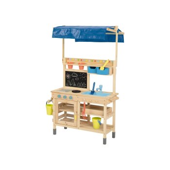 Playtive Matschküche, aus Echtholz mit Dach - B-Ware...