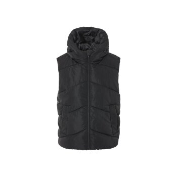 esmara® Damen Steppweste, Kapuze mit Kordelzug (Schwarz, S (36/38)) - B-Ware neuwertig