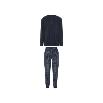 LIVERGY® Herren Pyjama, mit Baumwolle (navy, XXL(60/62)) - B-Ware neuwertig
