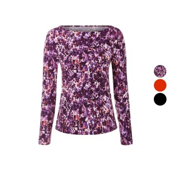 esmara® Damen Langarmshirt, figurbetont aus...