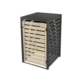 dobar Mülltonnenverkleidung, 120 L, schwarz/grau -...