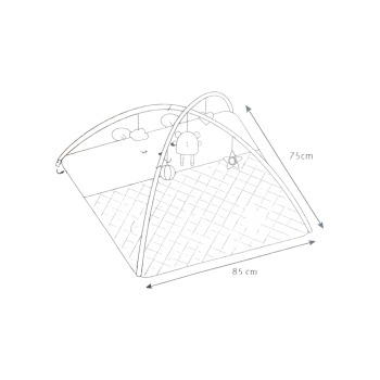 roba 2-in-1 Krabbeldecke und Wickelauflage, mit Spielbogen, grau - B-Ware sehr gut
